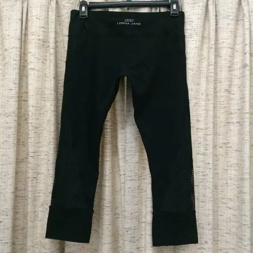 Lorna Jane Crop Black Mesh Leggings