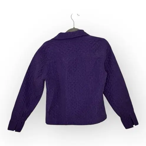 Coldwater Creek Vintage  Purple Quilted Silk Jacket Minimalist Classic Layering S