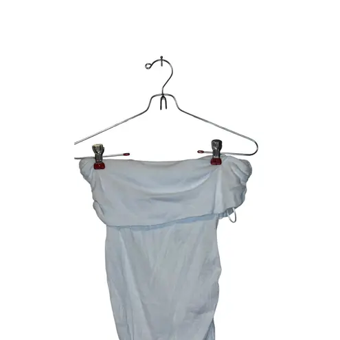 ZARA  Women's‎ Top Ruched Tube Strapless Stretch Cotton White Sz. Small NWT