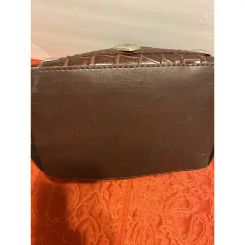 Vintage Western/Hearts Handbag Black And Brown Woven Leather And CrossbodyStraps