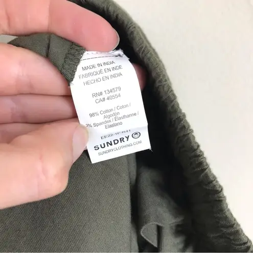 Sundry for Evereve Sunday Skirt Drawstring Waist Green size M (2) NEW