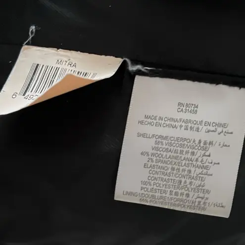 BCBGMAXAZRIA  Navy Black Satin-Trim Blazer Size XXS Business Casual Office