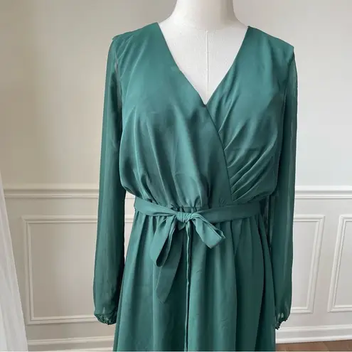 JJ's House Dark Green Chiffon Long Sleeve Formal Gown Dress Prom Bridesmaid 10