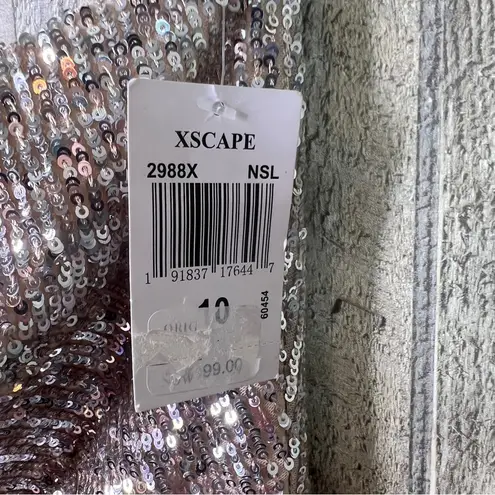 XScape (with flaws)Size 10 Beige/Tan Underlay Silver Sequin 1 Arm Party …