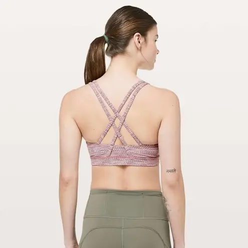 Lululemon  Energy Bra in Arrow Jacquard Antique Bark Copper Coil sports Strappy