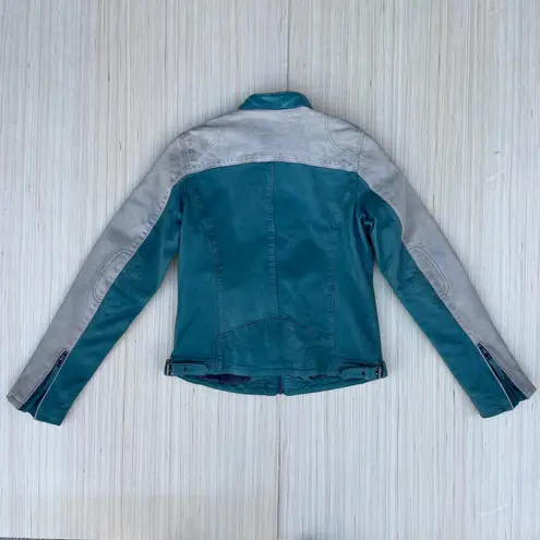 Mauritius Pattie RF lambskin leather racing style jacket size US 8 M medium