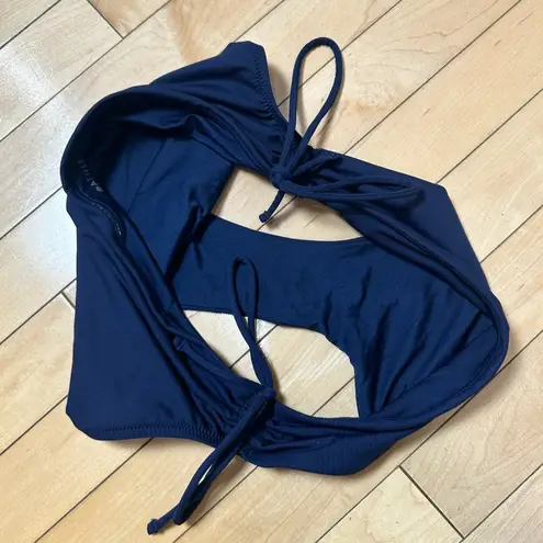 Athleta Cinch Full Bottom Navy Swimsuit bikini bottoms size Medium