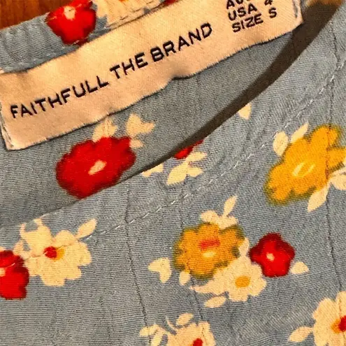 Faithfull the Brand Faithfull The Brand Anthropologie Erin Midi Dress Blue Floral Size 4