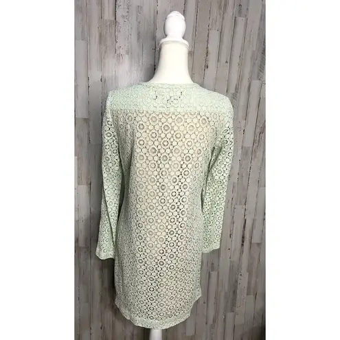 Victoria Beckham Small Green Lace Shift Dress Knee Length Party