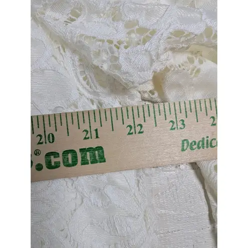 Investments Ivory Lace Bell Sleeve Tunic Top Women's XL