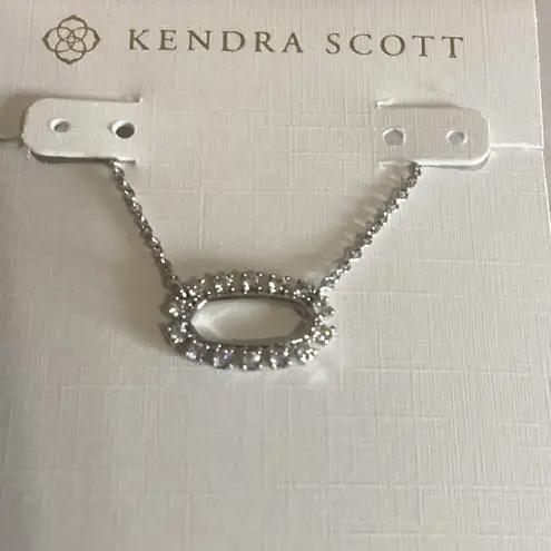 Kendra Scott 
Elisa Open Frame Crystal Pendant Necklace in Silver Tone