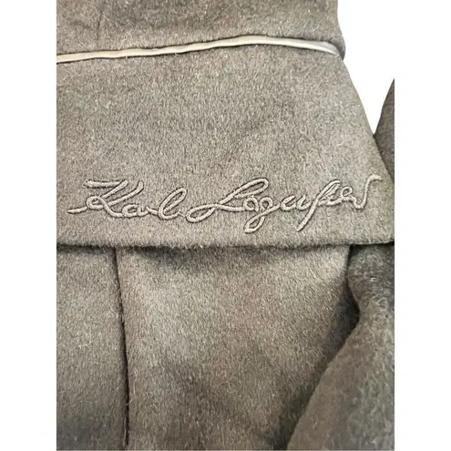 Karl Lagerfeld Women's Coat Black Wool Large