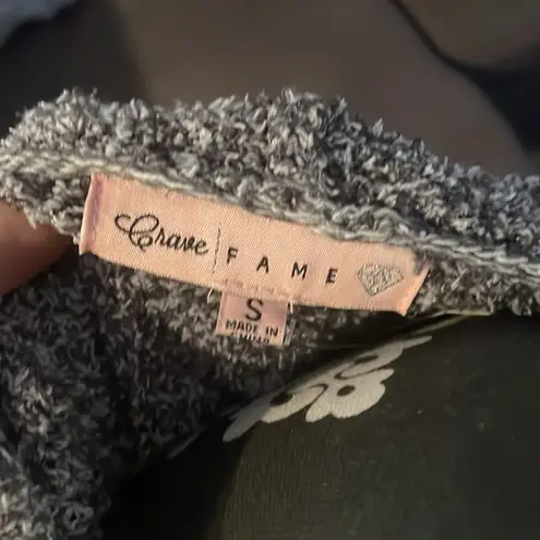 Crave fame NWT Gray&White Soft Sweater with Hood Size Small