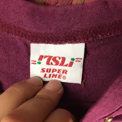 80s VINTAGE BEVERLEY HILLS JEWELED TEE Purple Size L