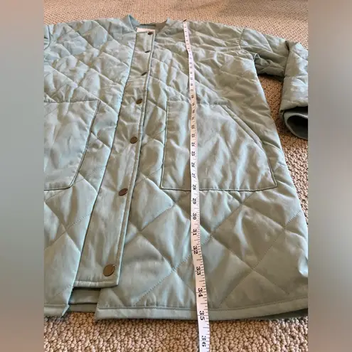 Universal Threads Universal Thread Women’s Quilted Long Coat Size Large Green Blue Pastel Fall