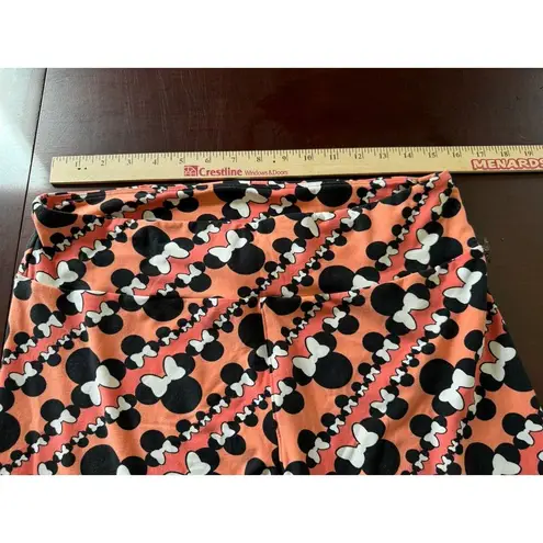 LuLaRoe Minnie Mouse  Leggings TC Disney Bows Orange Mickey Ears Read Notes
