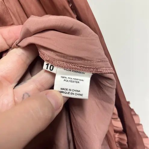 Ulla Johnson NEW NWT Maeve Ruffle Satin Blouse - Copper size 10 women’s designer