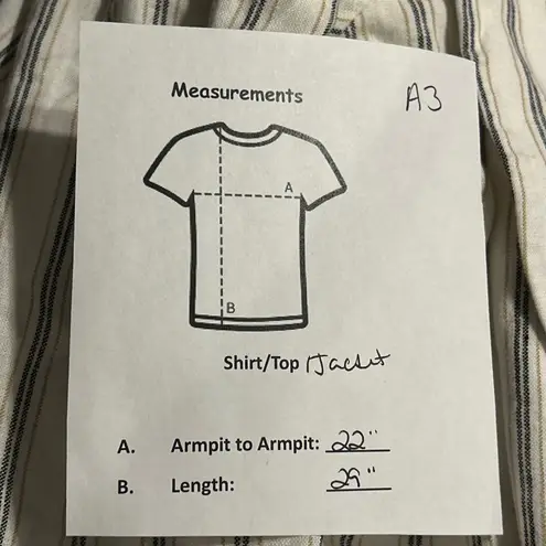 Treasure & Bond Striped Linen Blend Blazer Womens Size L