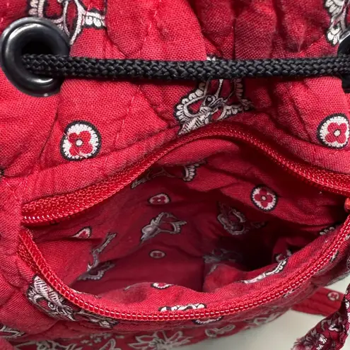 Vera Bradley  Vintage Red Bandana Mini Backpack Cotton with Drawstring