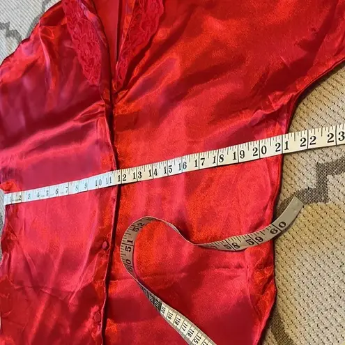 Private Touches Polyester satin pajamas pant set Red Size M