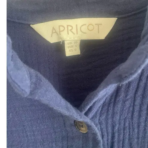 Apricot Gauze Mandarin Collared 3/4 sleeve Dress w/braided belt size 6, B78, $46