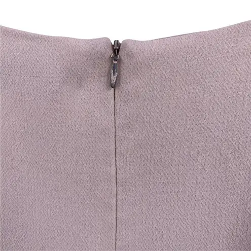 Trina Turk  Ivory Crepe Short Sleeve Pleated Dress Size 6 Career Office