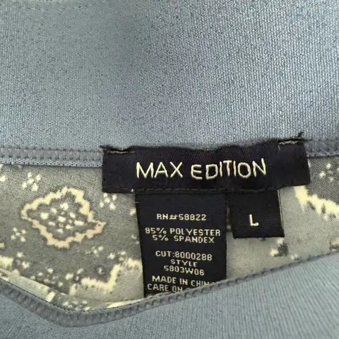 Max edition Women’s Large Blue Patterned Wide Leg Pants