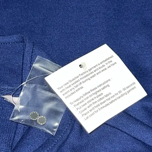 Quacker Factory Women's Navy Blue Vest & Skort Set Size XL Rhinestone Zip NWT