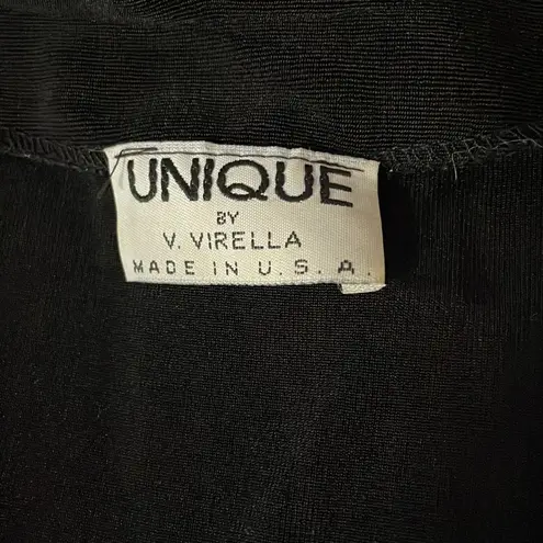 Unique By V. Virella Black Button Front Silky Cardigan Size Large