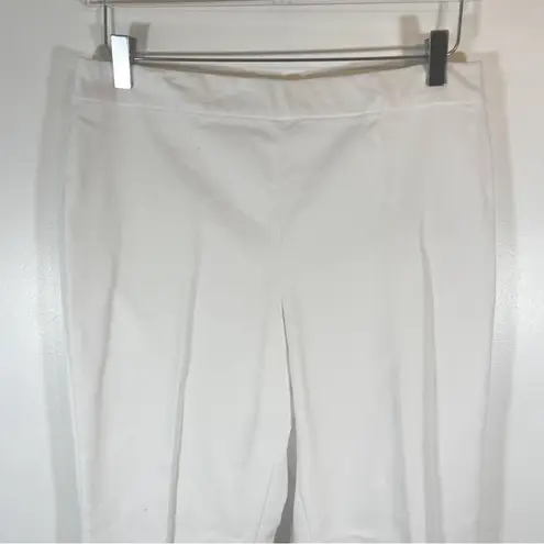 Natori  White COTTON CHINO ANKLE PANTS pull on size 12