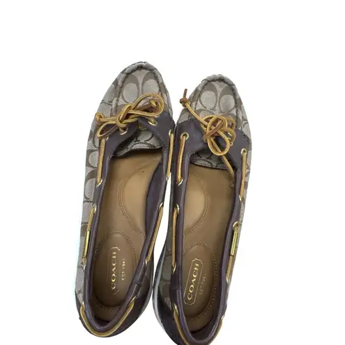 Coach  Richelle Womens Signature Brown Flats Size 10B SKU 7324
