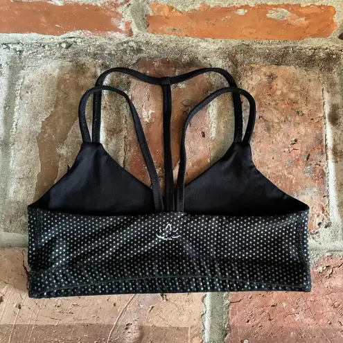 Beyond Yoga Spot On Silver Metallic Foil Polka Dot Sports Bra