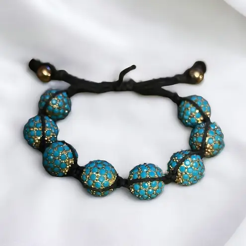 BaubleBar Turquoise Shamballa Bead Bolo Bracelet