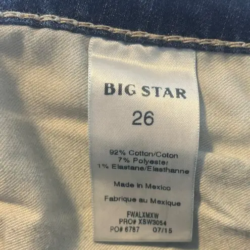 Big star  Women's 26 Alex Skinny Jeans Blue Stretch‎ Western Rodeo Ranch Denim