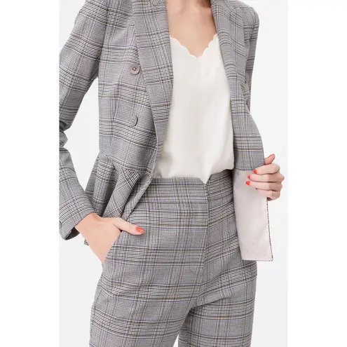 Rebecca Taylor Plaid Wool Blend Peplum Blazer Size 2 New with Tags