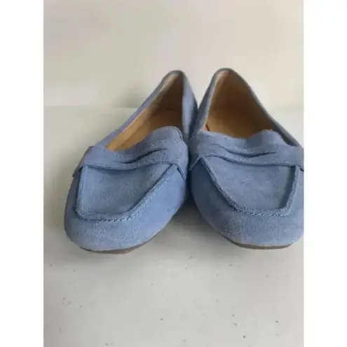 Talbots Women's  Blue Suede Leather Penny Loafers Size‎ 7.5W EUC
