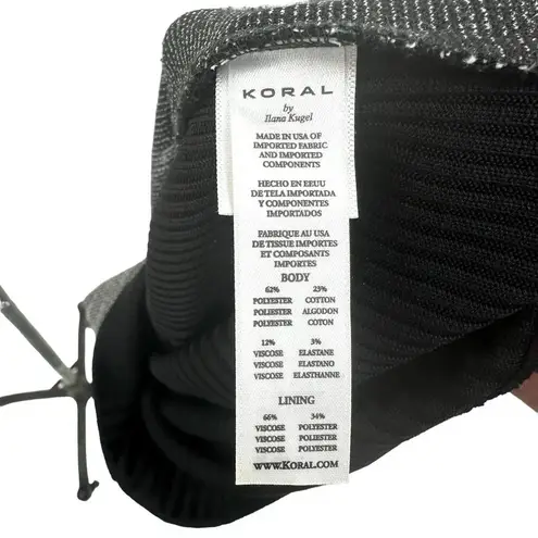 Koral  Breach Open Front Pullover Sweater Slub Gray Black‎ Size Small