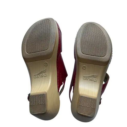 Dansko Women's Kristy Clog Sandals in Red Leather Size 37