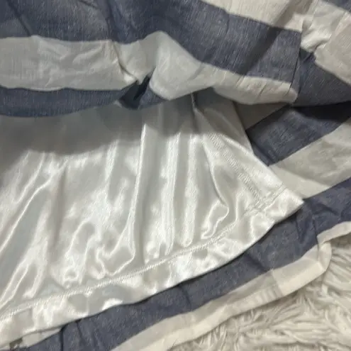 Remain Brand Stripe Midi A Line Skirt, Navy/White, Size L Blue Size L