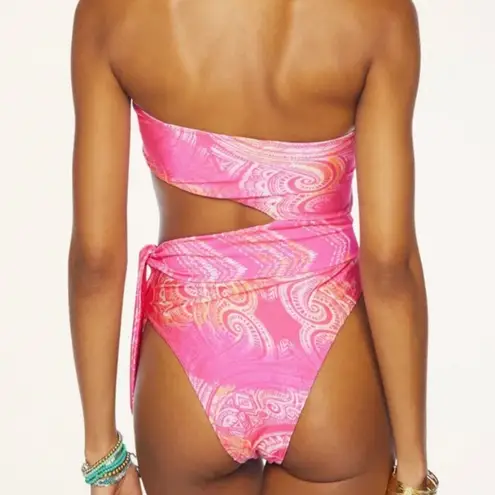Ramy Brook NWT Gigi Seashell Pink Cut Out Strapless Bandeau One Piece Swimsuit S