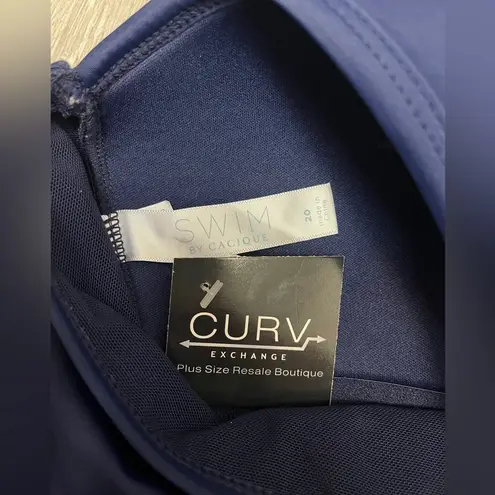 Cacique SWIM Navy Blue Tankini Top - Size 20