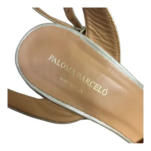 Paloma Barcelo Espadrille Sandals Women’s Size 7 Woven Leather Raffia Heel Tan