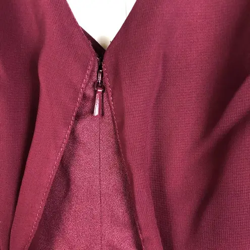 THREAD Bridesmaid Ines Chiffon Sleeveless Gown Burgundy Dessy Collection Size 18 Red