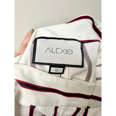 Alexis Niel Striped High Waisted Wide-Leg Trouser Pants White/Red Women's Size S