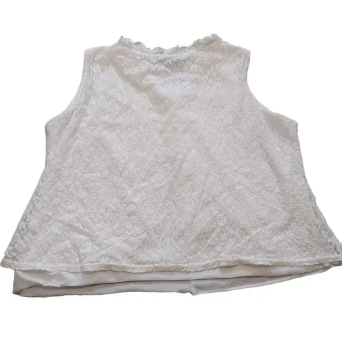 Notations Clothing Co White Lace Frill Size Small 19 Pit Summer Sheer Kawaii