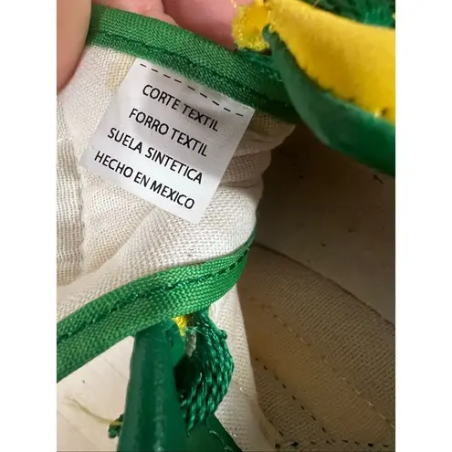 PANAM Made in Mexico Hand Crafted Vintage Sneakers Yellow Green Women Size 6.5