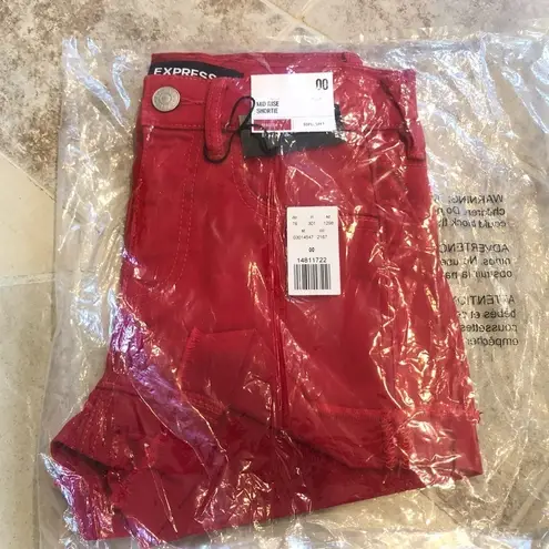 EXPRESS 🆕  mid rise flip hem shortie shorts…
