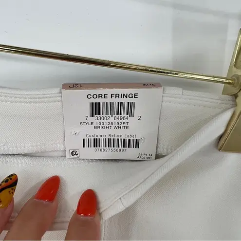 Alfani Core Fringe Pants in Bright White Size 12 Petite NWT