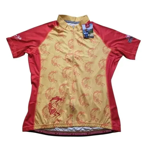 NWT Headsweats Jersey Cycling Women 2XL Southwest Kokopeli New Mexico Bike Shirt Size XXL
