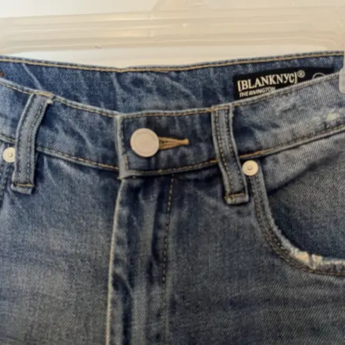 Blank NYC Rivington Red Striped Distressed High Rise Tapered Jeans Size 26 Blue